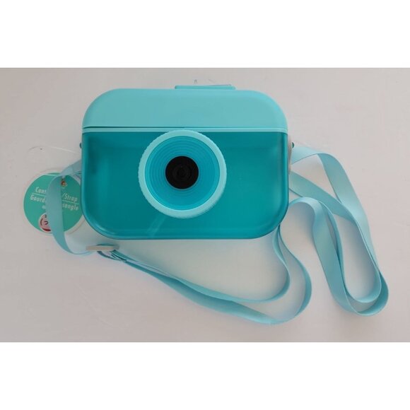Other - Kawaii Aqua Blue Camera-Shaped Canteen With Strap